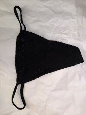 Victoria's Secret PINK Black perforated heart thong